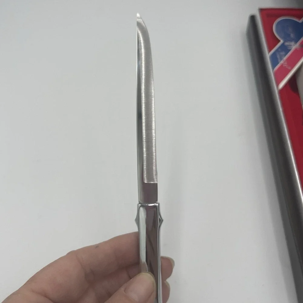 Vintage 60's 70's Carvel Hall Towle 2‎ Pc Carving Set + Steak Knives Inscribed J